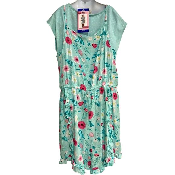 Blush by Us Angels Girl’s Romper Mint Floral Top Set Size Large NWT - Picture 5 of 6